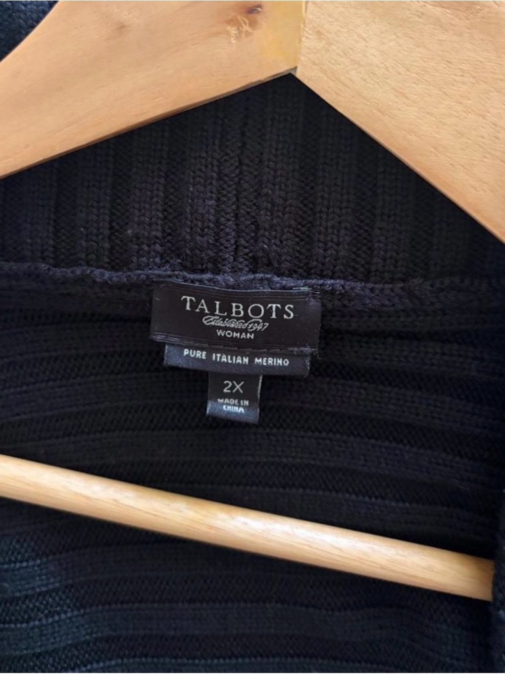 Talbots Black Ribbed Open-Front Cardigan - XXL - Picture 4 of 8